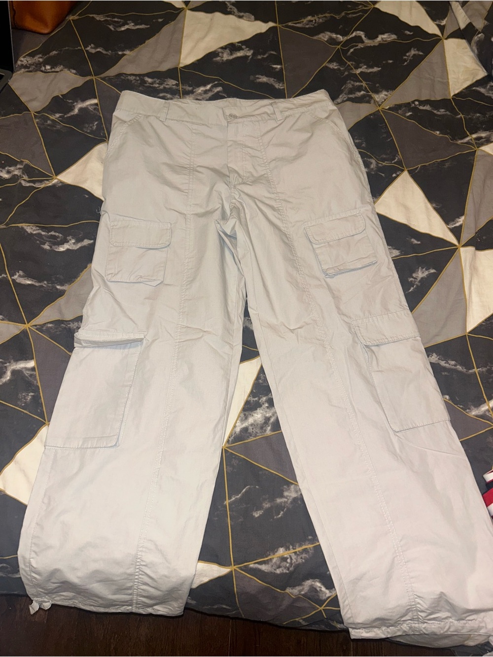 Women's Light Gray Cargo Pants with Utility Pockets